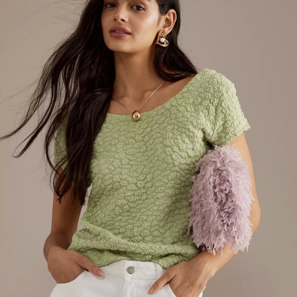 Anthropologie Maeve Socialite Popcorn T-Shirt
